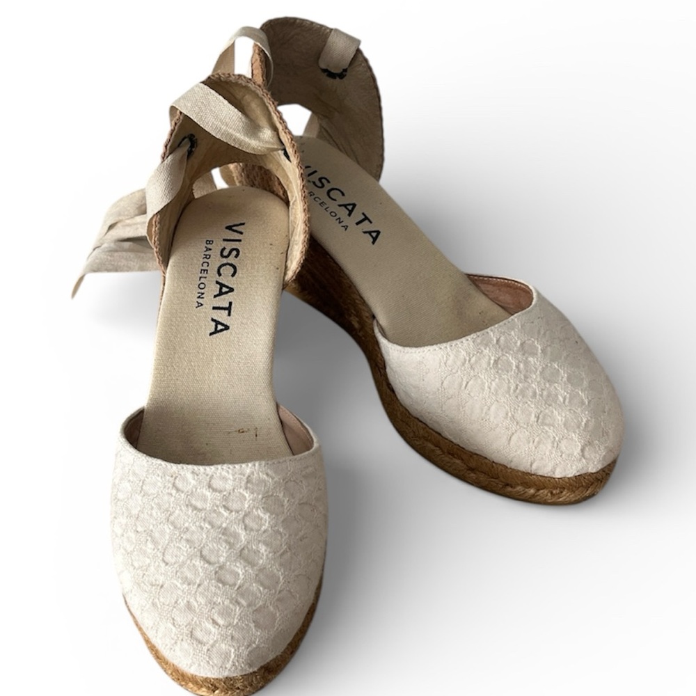 Viscata Barcelona Women's Cream Espadrille Wedge